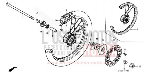 FRONT WHEEL (RG/RH/RJ/RK) CR80RH de 1987